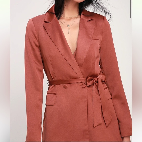 IZI New York Maeve Mauve Satin Blazer Size M - Picture 1 of 10